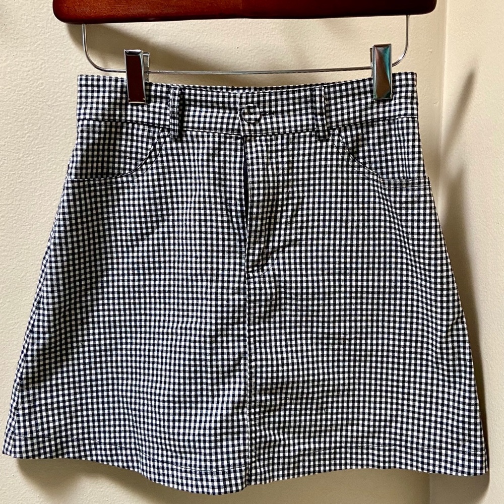 Black and white checked miniskirt